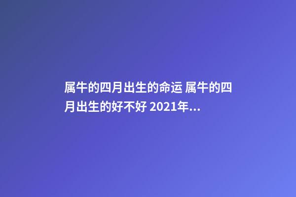 属牛的四月出生的命运 属牛的四月出生的好不好 2021年4月生的牛宝宝怎么样,2021年牛宝宝农历4月出生好不好-第1张-观点-玄机派